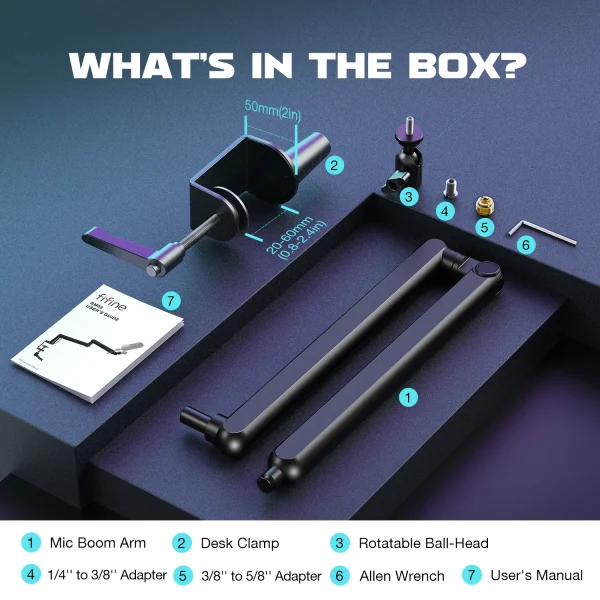 حامل ذراع FIFINE Premium المعدني المنخفض القابل للتعديل مع هيكل قوي وإدارة الكابلات للميكروفونات - BM88