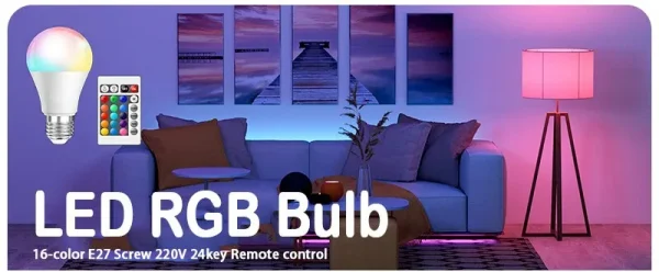 16 لون RGB لمبة LED متعدد الألوان لمبة E27 220 فولت الإضاءة المنزلية عكس الضوء 24 مفتاح التحكم عن بعد مصباح ذكي مصباح لتهيئة الجو