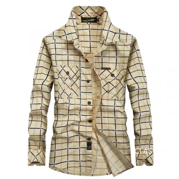 جديد ربيع الرجال متعددة جيوب الأدوات العسكرية في الهواء الطلق قمصان الذكور منقوشة قمصان غير رسمية جودة الرجل القطن قمصان طويلة الأكمام 3XL