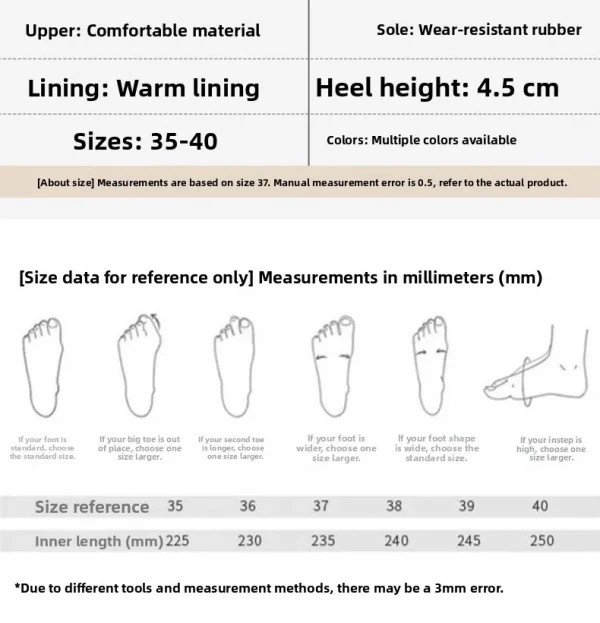 أحذية كاجوال فائقة النعومة، أحذية أبي سميكة القاع، أحذية منصة عالية الارتفاع، أحذية عصرية للشتاء الدافئ بنمط جديد للنساء
