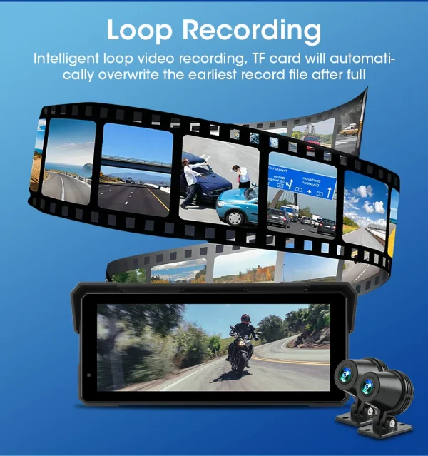 جانسايت محمول 8.1 بوصة IP67 مقاوم للماء للدراجات النارية 4K DVR نظام تحديد المواقع والملاحة اللاسلكية Carplay أندرويد السيارات موتو مسجل مراقب