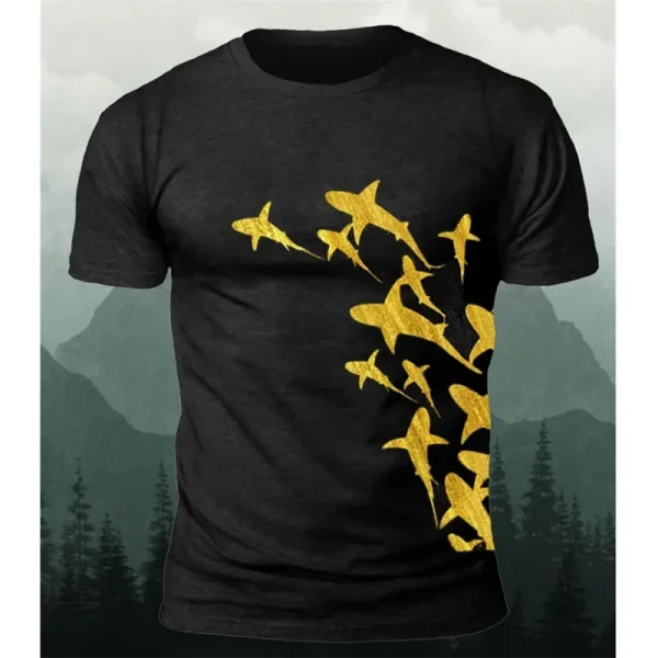 الحيوان تي شيرت للرجال الملابس فانوس الأسماك ثلاثية الأبعاد طباعة عناصر الرعب بلايز الصيف المتضخم الذكور بلايز الشارع ملابس كاجوال