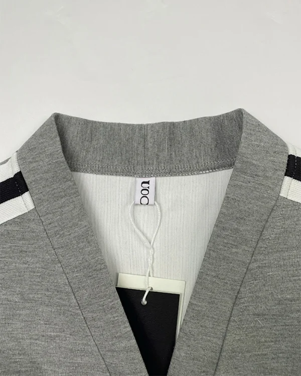 سترة غير رسمية بأكمام راجلان من Krisstargirls للنساء لربيع وخريف 2025 بأكمام طويلة وفتحة رقبة على شكل V ملابس رياضية خارجية غير رسمية