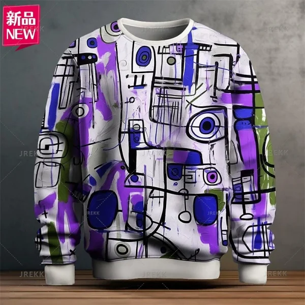 Harajuku 3D الملونة أنماط مجردة الطباعة بلوزات أزياء الأطفال