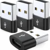 4 عبوات من محول كابل USB C أنثى إلى USB ذكر من النوع C إلى USB A، متوافق مع iPhone iPad وSamsung Galaxy Pixel