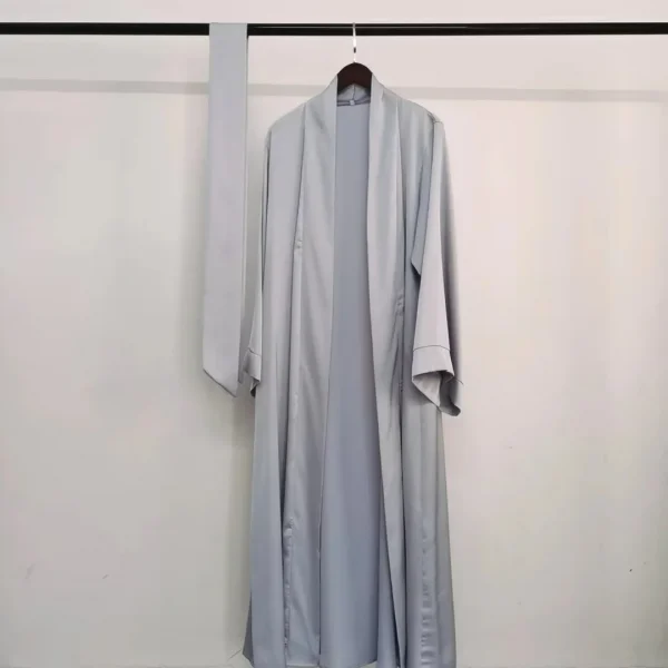 سيدة مسلمة مفتوحة عباية طويلة بالأزرار الربيع الصيف الملابس العرقية الإسلامية النساء العربية كيمونو الكلاسيكية قفطان أسود S-XXL