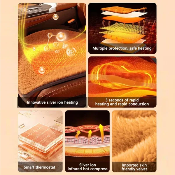 Seametal التدفئة وسادة مقعد السيارة تيار مستمر 12 فولت التدفئة السريعة مقعد السيارة سخان الشتاء الحرارية أفخم وسادة مقعد العالمي لسيدان/Suv