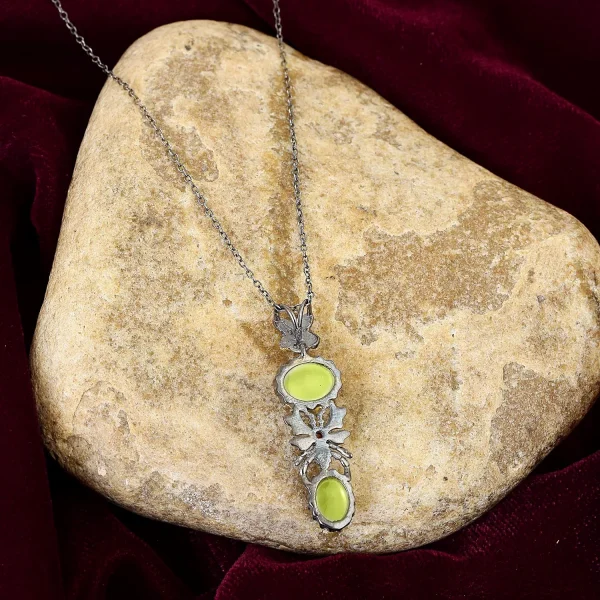 Gold Plated Sterling Silver Spider Charm 18 Inch Chain Necklace Red Garnet Prehnite Gemstone Pendant Classic Dainty Unisex