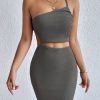 Women's Dresses Solid Sexy Backless One Shoulder Bodycon Dress