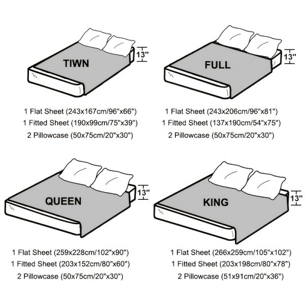 طقم ملاءات سرير ساتان 4 قطع بلون موحّد من البوليستر