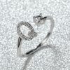 [Silvery Couple Ring] Silvery AZ Letter Ring Initials | Popular Fashion Wedding Love Couple Rings Bridesmaid Gift