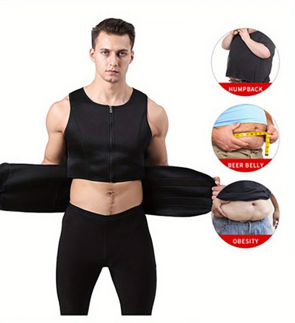 قميص بدون أكمام مضغوط قابل للتعديل للرجال، حذاء رياضي للخصر للرجال