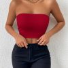 Sexy Bodycon Crop Tube Top, Solid Stretchy Tube Top, Casual Every Day Tops, Women's Clothing