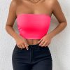 Sexy Bodycon Crop Tube Top, Solid Stretchy Tube Top, Casual Every Day Tops, Women's Clothing