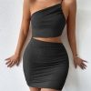 Women's Dresses Solid Sexy Backless One Shoulder Bodycon Dress