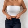 Sexy Bodycon Crop Tube Top, Solid Stretchy Tube Top, Casual Every Day Tops, Women's Clothing