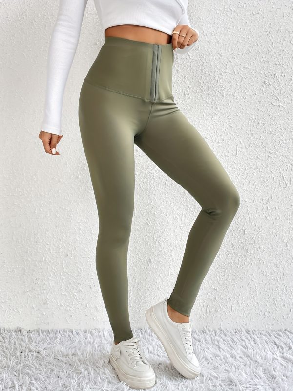 Women'S High-Waist Double-Breasted Tummy Control Leggings - Thickened, Stretchy, Button Closure, Olive Green, Long Length, All-Season Skinny Jeans for Butt Lifting & Belly Smoothing, High Waisted Leggings, Butt Lifting Apparel, Sleek Design, HWomen'S High-Waist Double-Breasted Tummy Control Leggings - Thickened, Stretchy, Button Closure, Olive Green, Long Length, All-Season Skinny Jeans for Butt Lifting & Belly Smoothing, High Waisted Leggings, Butt Lifting Apparel, Sleekighelasticit