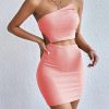 Women's Dresses Solid Sexy Backless One Shoulder Bodycon Dress