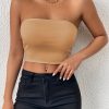 Sexy Bodycon Crop Tube Top, Solid Stretchy Tube Top, Casual Every Day Tops, Women's Clothing