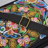 [Casual Accessory] Colorful Floral Embroidered Canvas Crossbody Bag for Women - Lightweight, Adjustable Strap, Triple Compartment with Zip Closure, Holds Umbrella & Water Bottle - Vibrant Purple/Red/Green/Blue/Black, Secure Travel Purse|Colorful Handbag|C