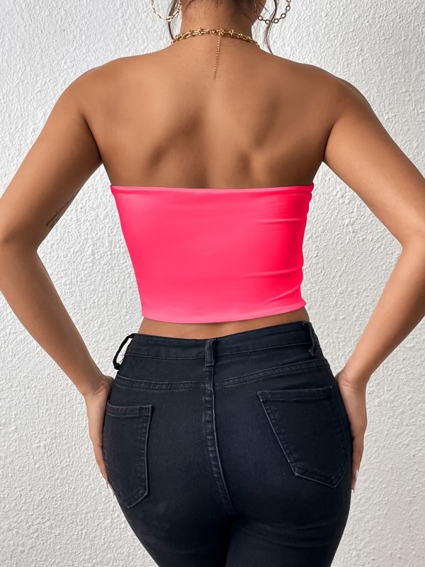 Sexy Bodycon Crop Tube Top, Solid Stretchy Tube Top, Casual Every Day Tops, Women's Clothing
