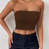 Sexy Bodycon Crop Tube Top, Solid Stretchy Tube Top, Casual Every Day Tops, Women's Clothing