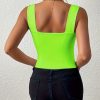 Women's Basic Solid Crop Tank Top, Casual Stretchy Sleeveless Tank Top, Casual Every Day Tops, Women's Clothing