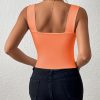 Women's Basic Solid Crop Tank Top, Casual Stretchy Sleeveless Tank Top, Casual Every Day Tops, Women's Clothing
