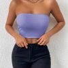 Sexy Bodycon Crop Tube Top, Solid Stretchy Tube Top, Casual Every Day Tops, Women's Clothing