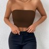 Sexy Bodycon Crop Tube Top, Solid Stretchy Tube Top, Casual Every Day Tops, Women's Clothing