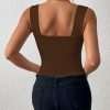 Women's Basic Solid Crop Tank Top, Casual Stretchy Sleeveless Tank Top, Casual Every Day Tops, Women's Clothing