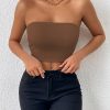 Sexy Bodycon Crop Tube Top, Solid Stretchy Tube Top, Casual Every Day Tops, Women's Clothing