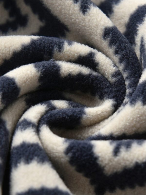 [سترة عتيقة] سترة كلاسيكية منقوشة للأولاد سميكة ودافئة بياقة واقفة وسحاب |عارضة جديدة