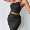 Women's Dresses Solid Sexy Backless One Shoulder Bodycon Dress