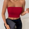Sexy Bodycon Crop Tube Top, Solid Stretchy Tube Top, Casual Every Day Tops, Women's Clothing