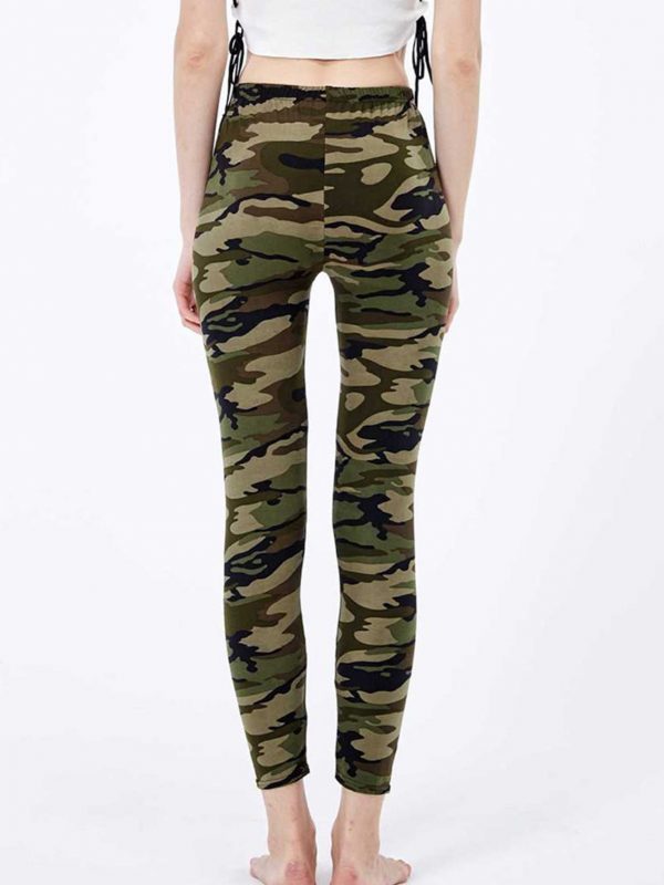 التمويه طماق المرأة عارضة رمادي-أخضر، اقتصاص طول