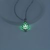 Hollow Lotus Bloom Pendant Necklace Glowing In The Dark Can Open Flower Theme Pendant Neck Chain For Women Winter Clothes Accessories For Music Festival