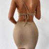 Women's Dresses Solid Sexy Backless One Shoulder Bodycon Dress