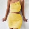 Women's Dresses Solid Sexy Backless One Shoulder Bodycon Dress