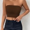 Sexy Bodycon Crop Tube Top, Solid Stretchy Tube Top, Casual Every Day Tops, Women's Clothing