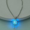 Hollow Lotus Bloom Pendant Necklace Glowing In The Dark Can Open Flower Theme Pendant Neck Chain For Women Winter Clothes Accessories For Music Festival