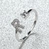 [Silvery Couple Ring] Silvery AZ Letter Ring Initials | Popular Fashion Wedding Love Couple Rings Bridesmaid Gift