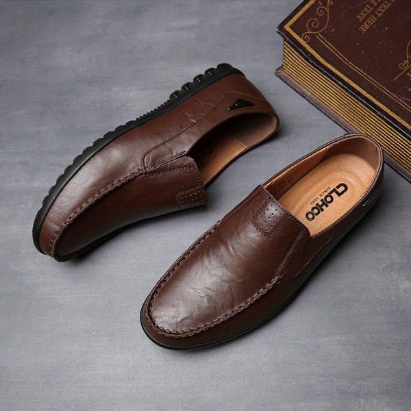 حذاء لوفر رجالي مريح غير قابل للانزلاق من الجلد الصناعي