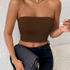 Sexy Bodycon Crop Tube Top, Solid Stretchy Tube Top, Casual Every Day Tops, Women's Clothing