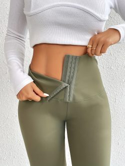 Women'S High-Waist Double-Breasted Tummy Control Leggings - Thickened, Stretchy, Button Closure, Olive Green, Long Length, All-Season Skinny Jeans for Butt Lifting & Belly Smoothing, High Waisted Leggings, Butt Lifting Apparel, Sleek Design, HWomen'S High-Waist Double-Breasted Tummy Control Leggings - Thickened, Stretchy, Button Closure, Olive Green, Long Length, All-Season Skinny Jeans for Butt Lifting & Belly Smoothing, High Waisted Leggings, Butt Lifting Apparel, Sleekighelasticit