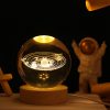 1pc USB Cable 3D Moon/Sky Crystal Ball, Wooden Base Crystal Ball, Creative Crystal Ball Night Lamp, Desktop Decor, Christmas Gift
