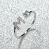 [Silvery Couple Ring] Silvery AZ Letter Ring Initials | Popular Fashion Wedding Love Couple Rings Bridesmaid Gift