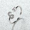 [Silvery Couple Ring] Silvery AZ Letter Ring Initials | Popular Fashion Wedding Love Couple Rings Bridesmaid Gift