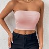 Sexy Bodycon Crop Tube Top, Solid Stretchy Tube Top, Casual Every Day Tops, Women's Clothing