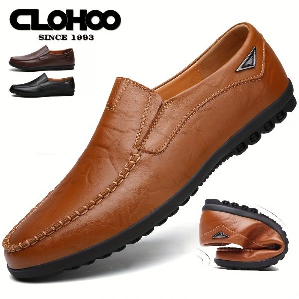 حذاء لوفر رجالي مريح غير قابل للانزلاق من الجلد الصناعي